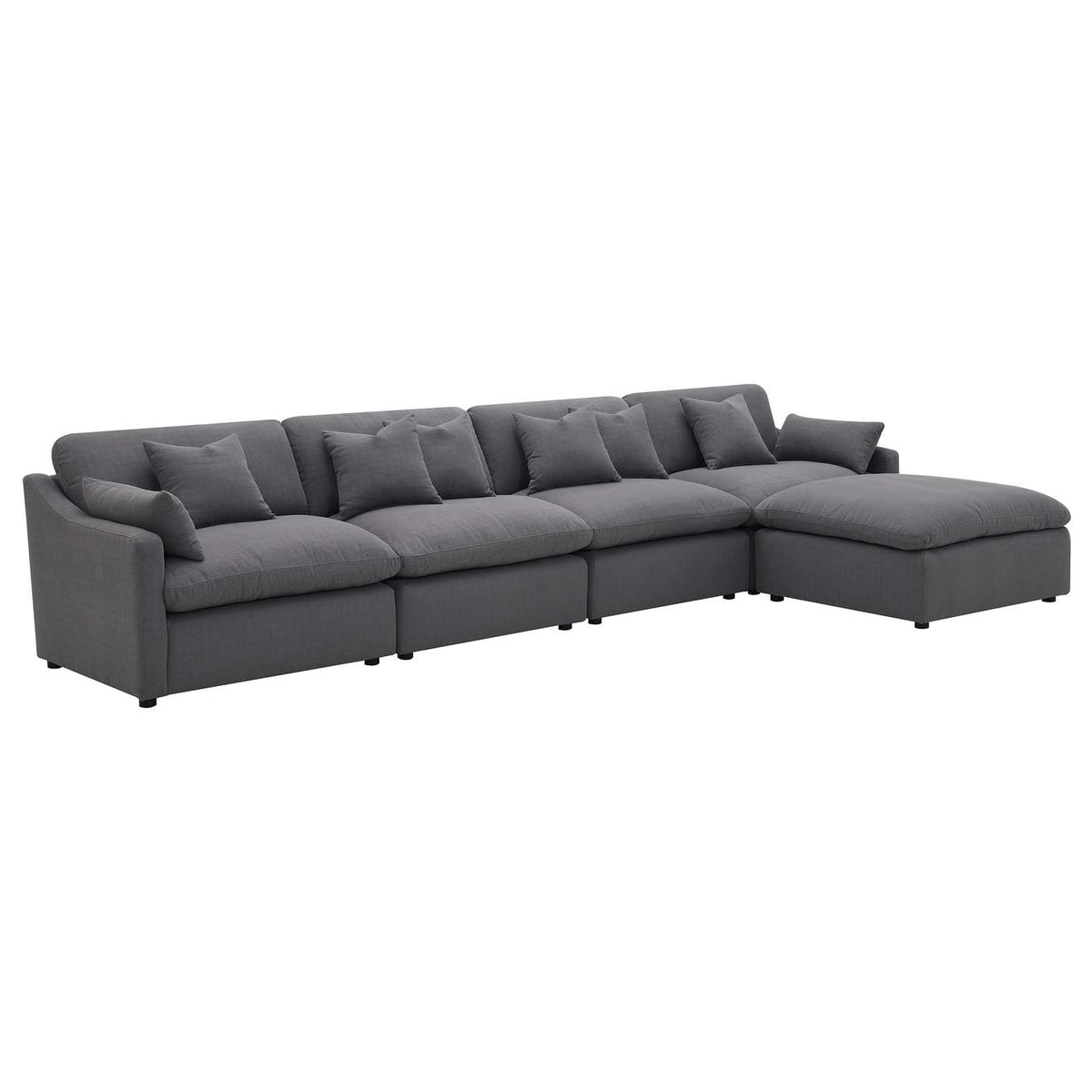 551455 Hobson Upholstered Armless Chair Charcoal
