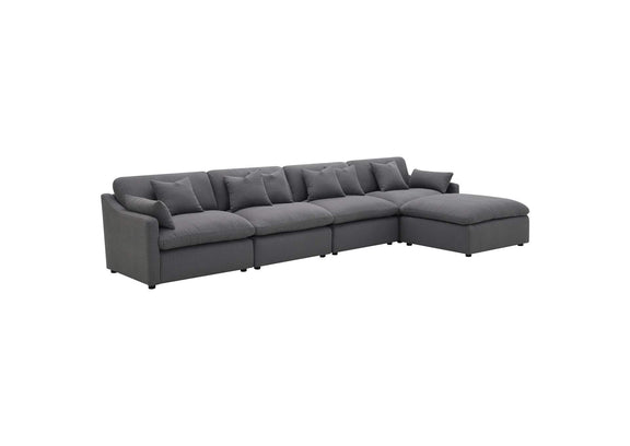 551455 Hobson Upholstered Armless Chair Charcoal