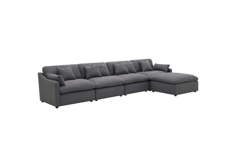 551455 Hobson Upholstered Armless Chair Charcoal