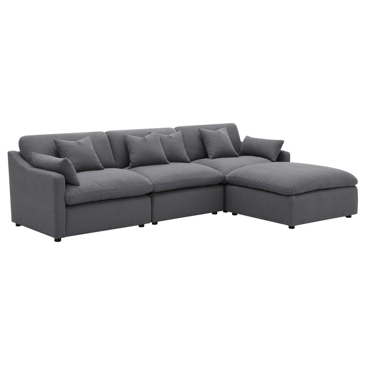 551455 Hobson Upholstered Armless Chair Charcoal