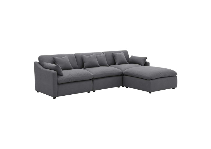 551455 Hobson Upholstered Armless Chair Charcoal