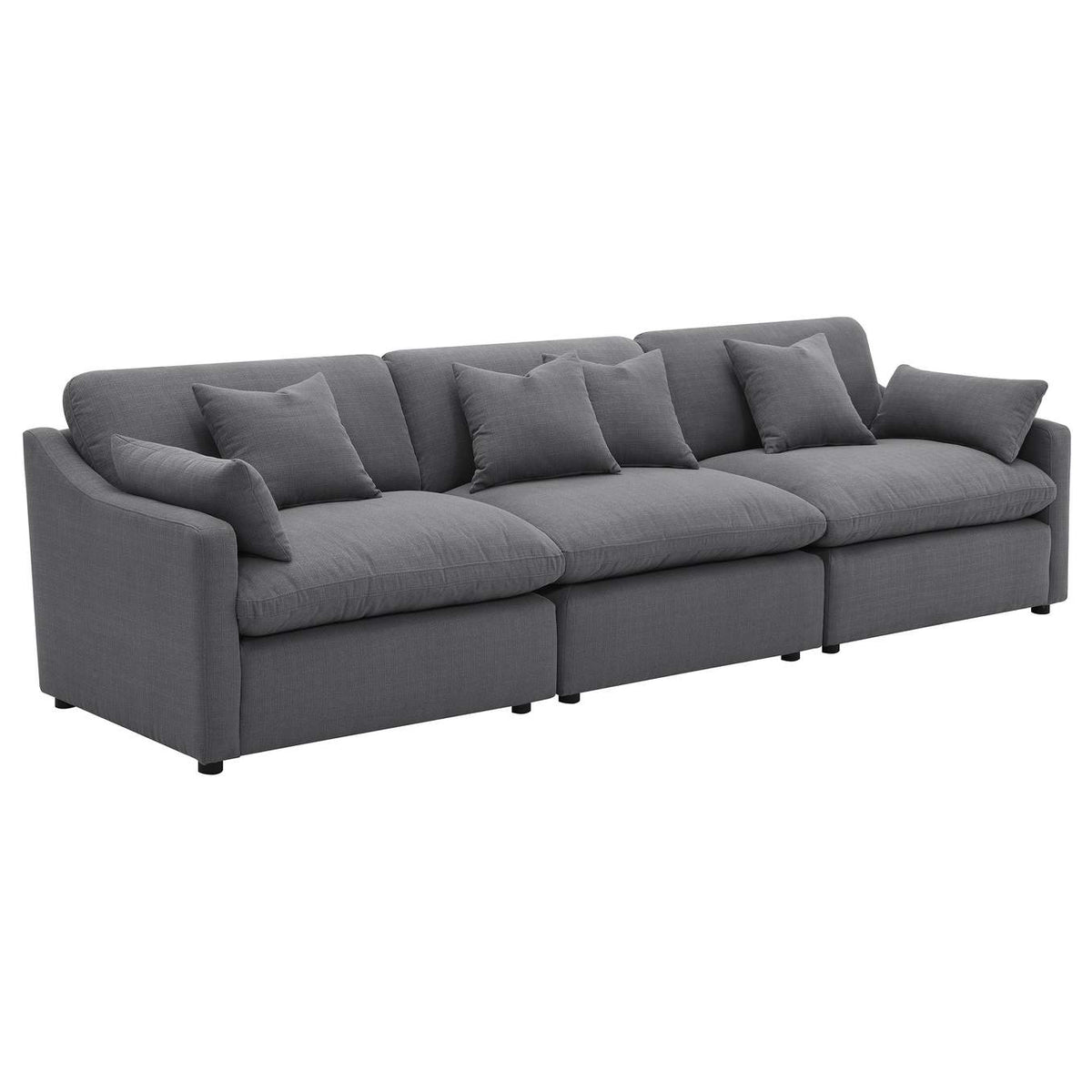 551455 Hobson Upholstered Armless Chair Charcoal