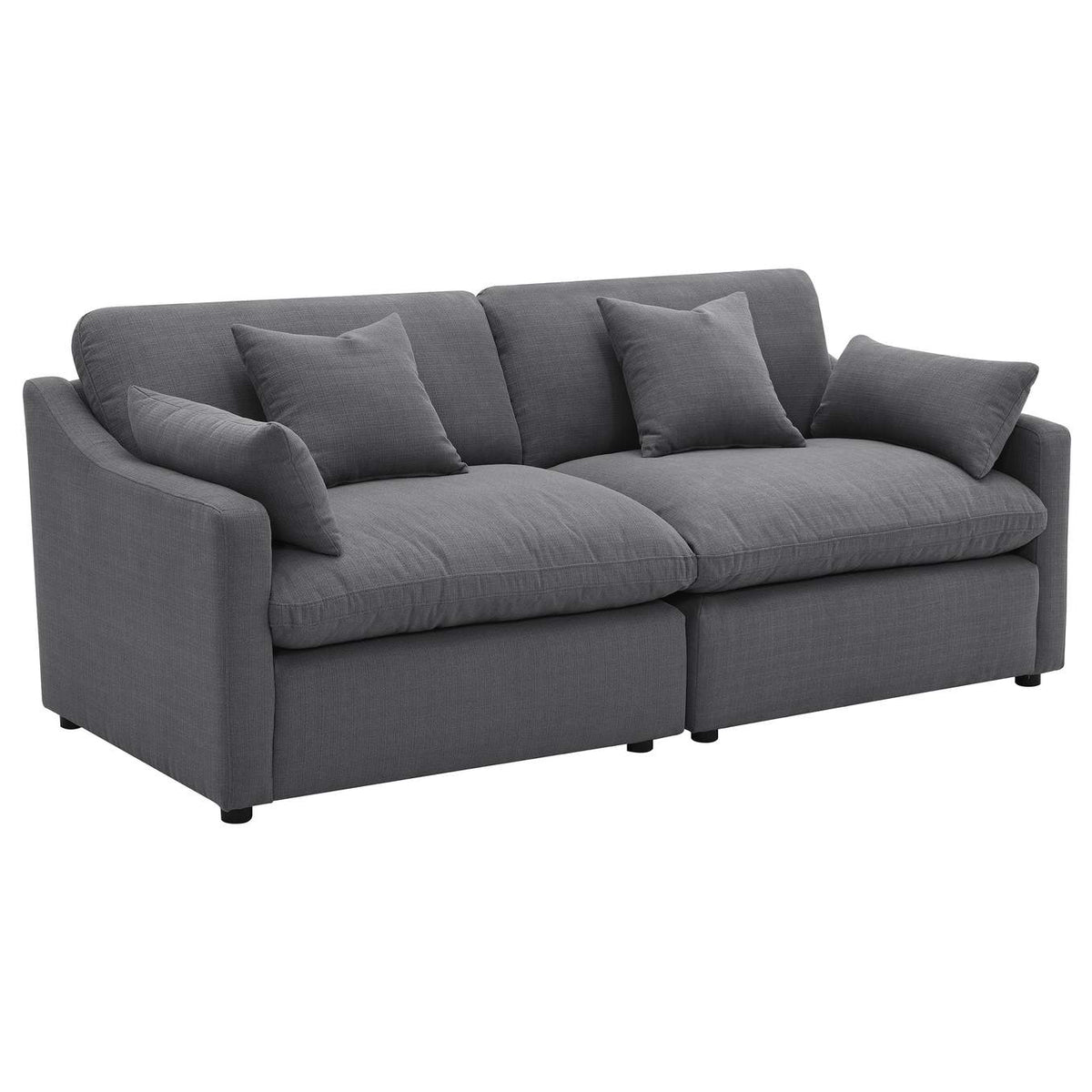 551455 Hobson Upholstered Armless Chair Charcoal
