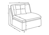 551455 Hobson Upholstered Armless Chair Charcoal