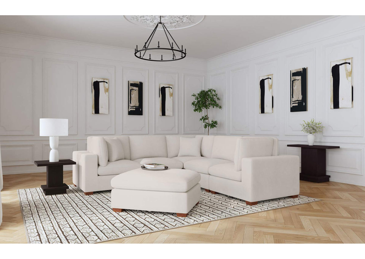 Lakeview 6-piece Upholstered Modular Sectional Sofa Ivory