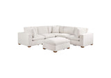 551461-SETA Lakeview 6-piece Upholstered Modular Sectional Sofa Ivory