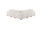 551461-SETA Lakeview 6-piece Upholstered Modular Sectional Sofa Ivory