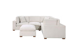 551461-SETA Lakeview 6-piece Upholstered Modular Sectional Sofa Ivory