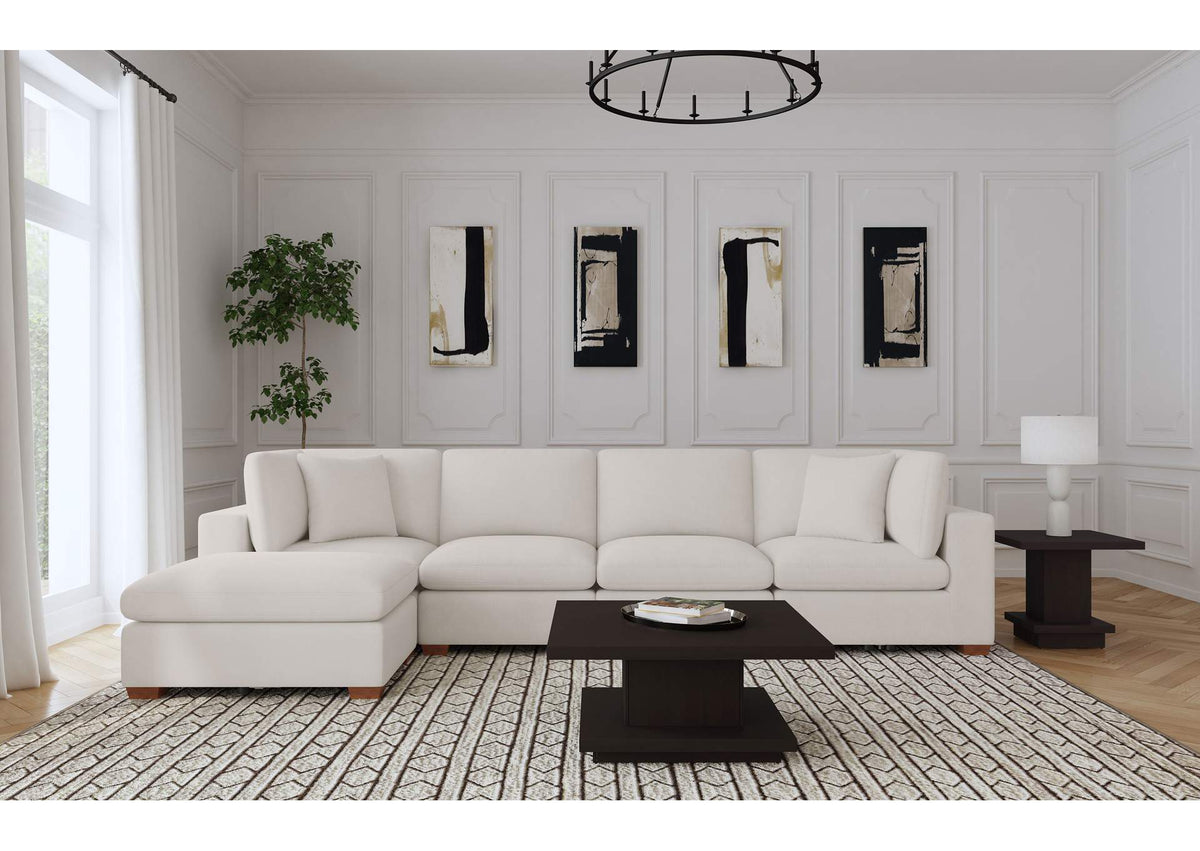 Lakeview 5-piece Upholstered Modular Sectional Sofa Ivory