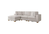 551461-SETB Lakeview 5-piece Upholstered Modular Sectional Sofa Ivory