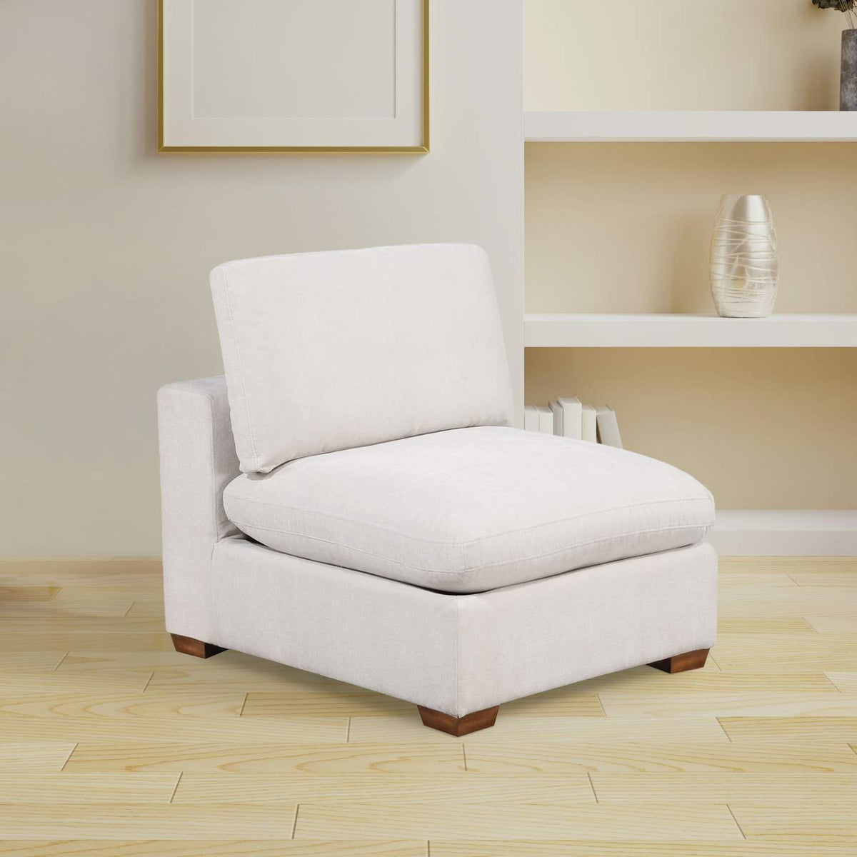551461 Lakeview Upholstered Armless Chair Ivory