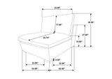 551461 Lakeview Upholstered Armless Chair Ivory