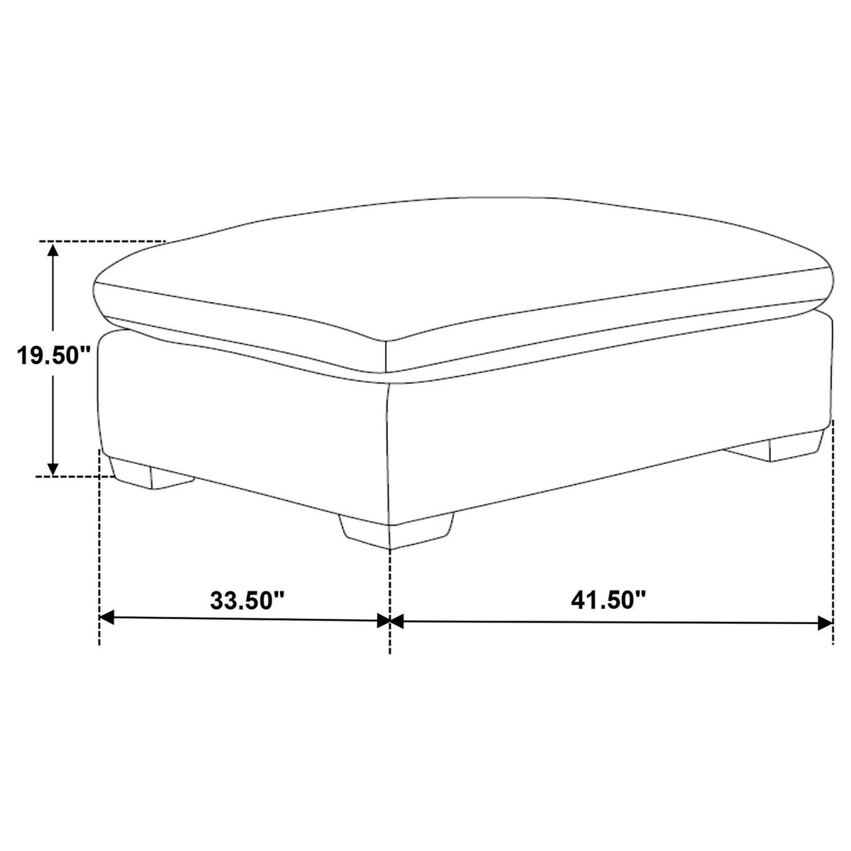 551463 Lakeview Rectangular Upholstered Ottoman Ivory