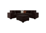 551464-SETA Lakeview 6-piece Upholstered Modular Sectional Chocolate