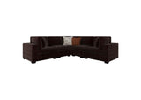 551464-SETA Lakeview 6-piece Upholstered Modular Sectional Chocolate