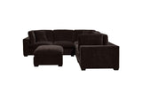 551464-SETB Lakeview 5-piece Upholstered Modular Sectional Chocolate