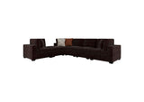 551464-SET Lakeview 6-piece Upholstered Modular Sectional Chocolate