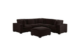 551464-SET Lakeview 6-piece Upholstered Modular Sectional Chocolate
