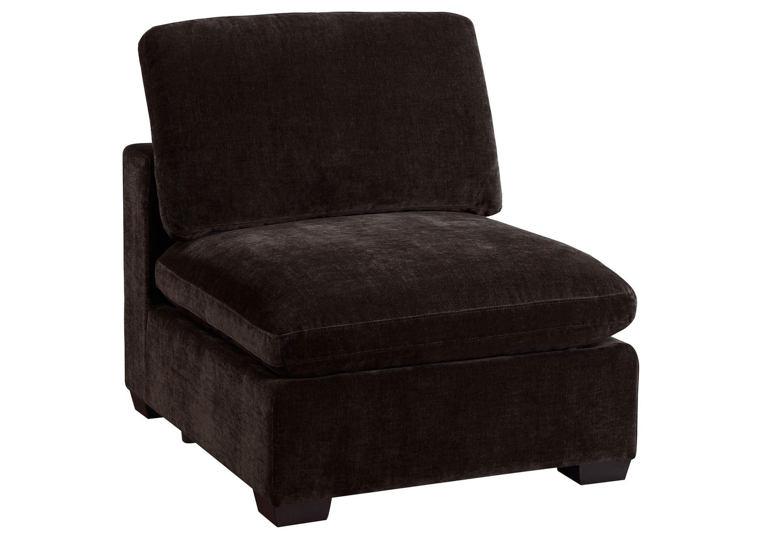 551464 Lakeview Upholstered Armless Chair Dark Chocolate