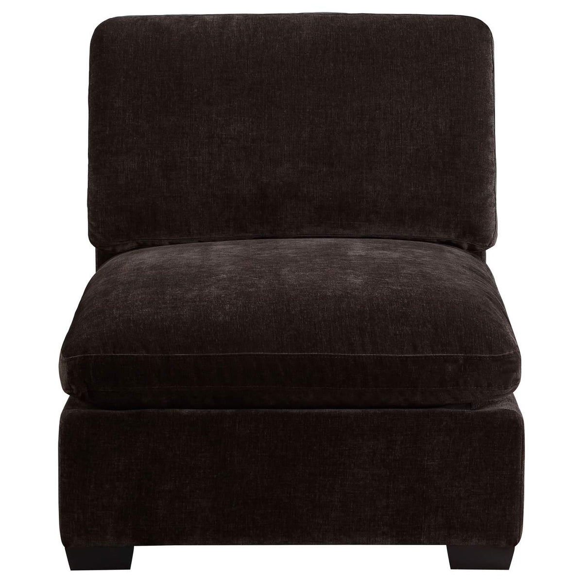 551464 Lakeview Upholstered Armless Chair Dark Chocolate