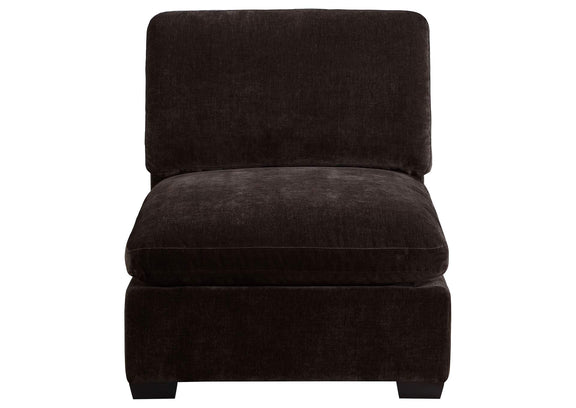 551464 Lakeview Upholstered Armless Chair Dark Chocolate