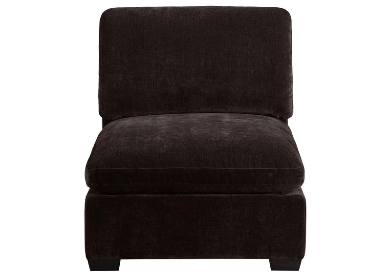 551464 Lakeview Upholstered Armless Chair Dark Chocolate
