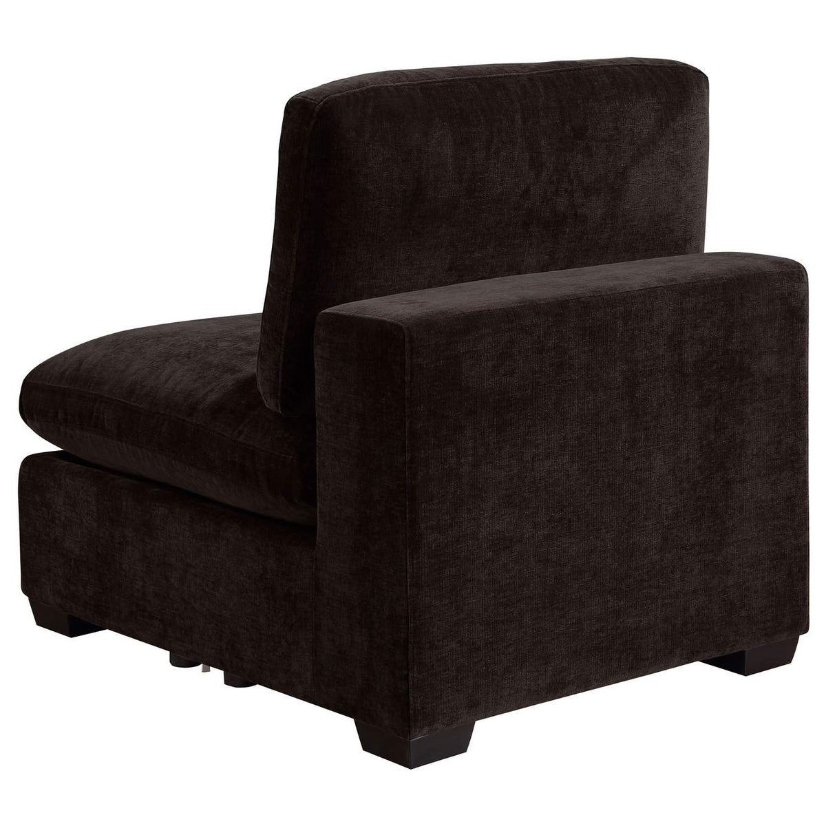 551464 Lakeview Upholstered Armless Chair Dark Chocolate