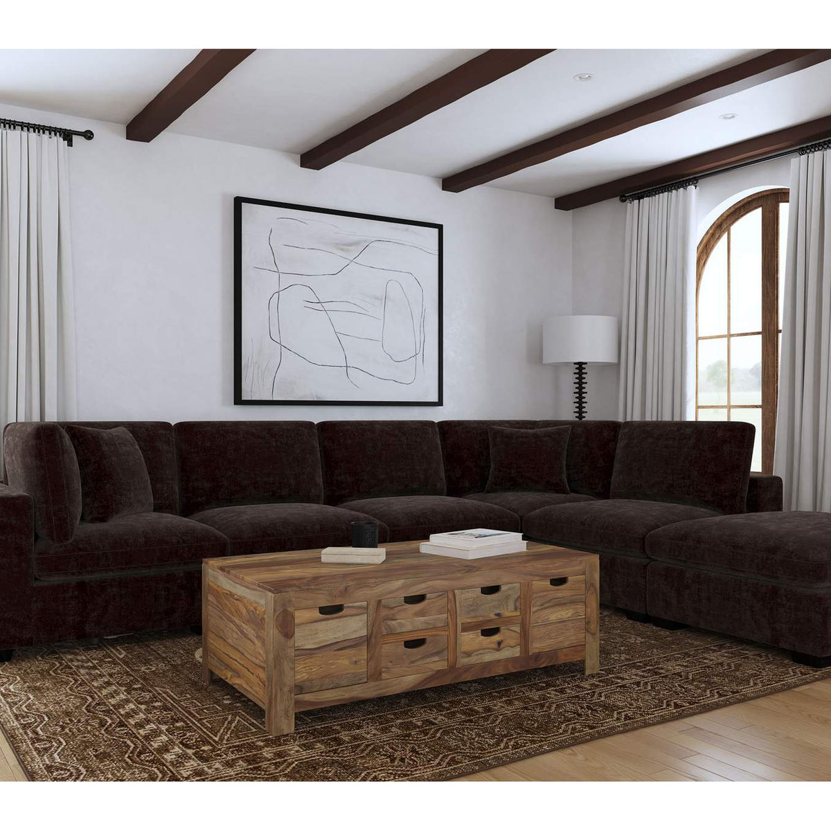 551464 Lakeview Upholstered Armless Chair Dark Chocolate