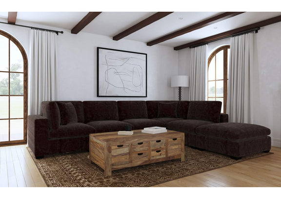 551464 Lakeview Upholstered Armless Chair Dark Chocolate