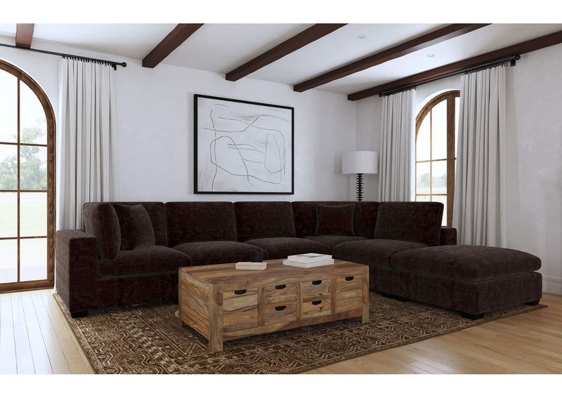 551464 Lakeview Upholstered Armless Chair Dark Chocolate