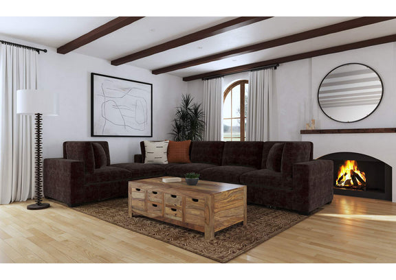 551464 Lakeview Upholstered Armless Chair Dark Chocolate