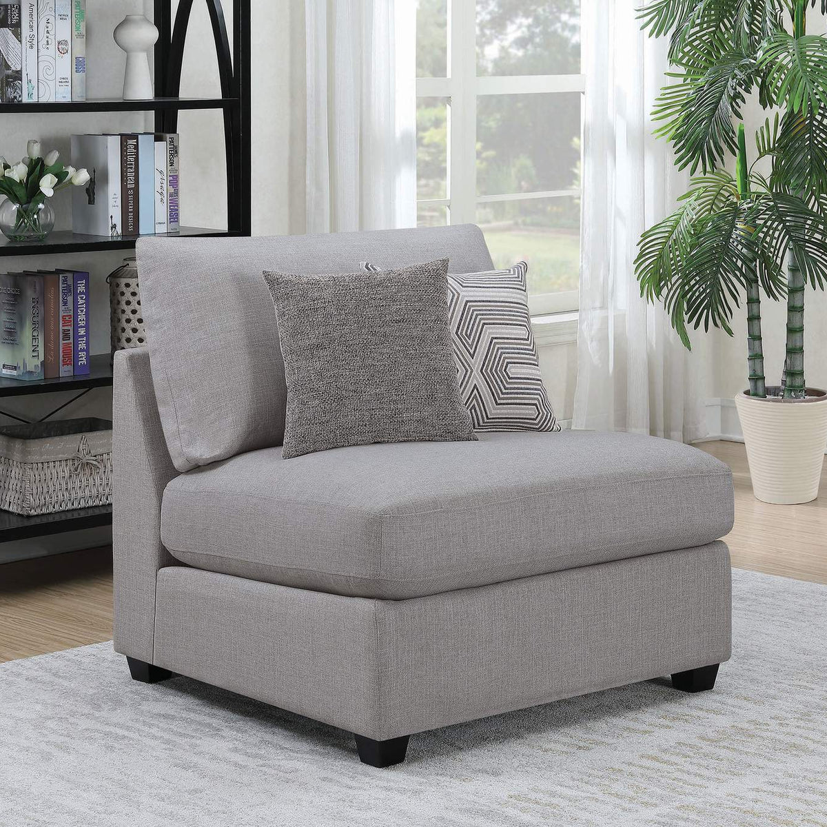 551511 Cambria Upholstered Armless Chair Grey