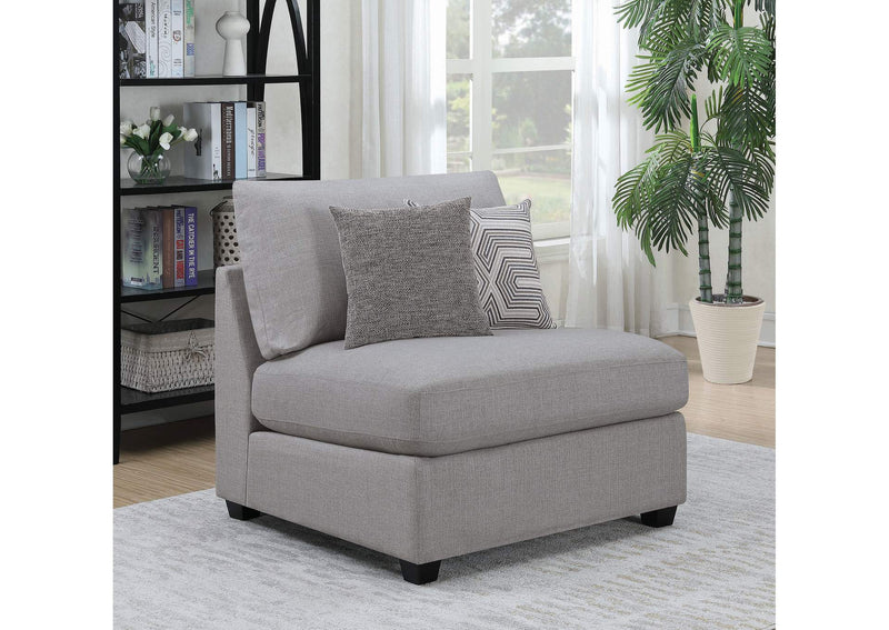 551511 Cambria Upholstered Armless Chair Grey