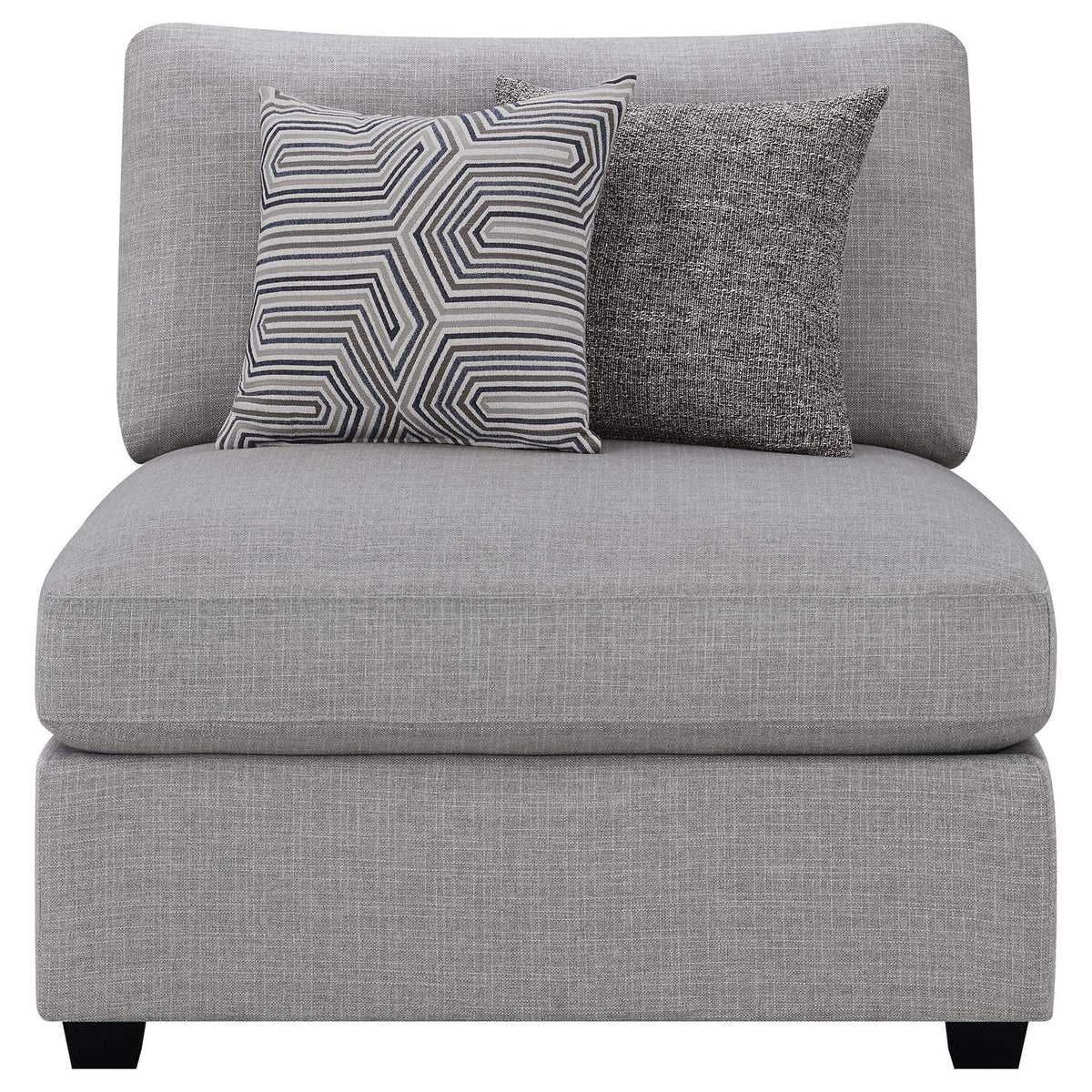 551511 Cambria Upholstered Armless Chair Grey