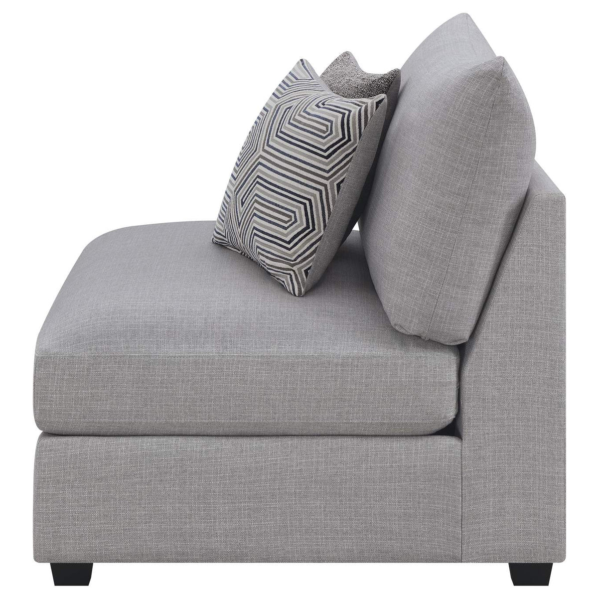 551511 Cambria Upholstered Armless Chair Grey