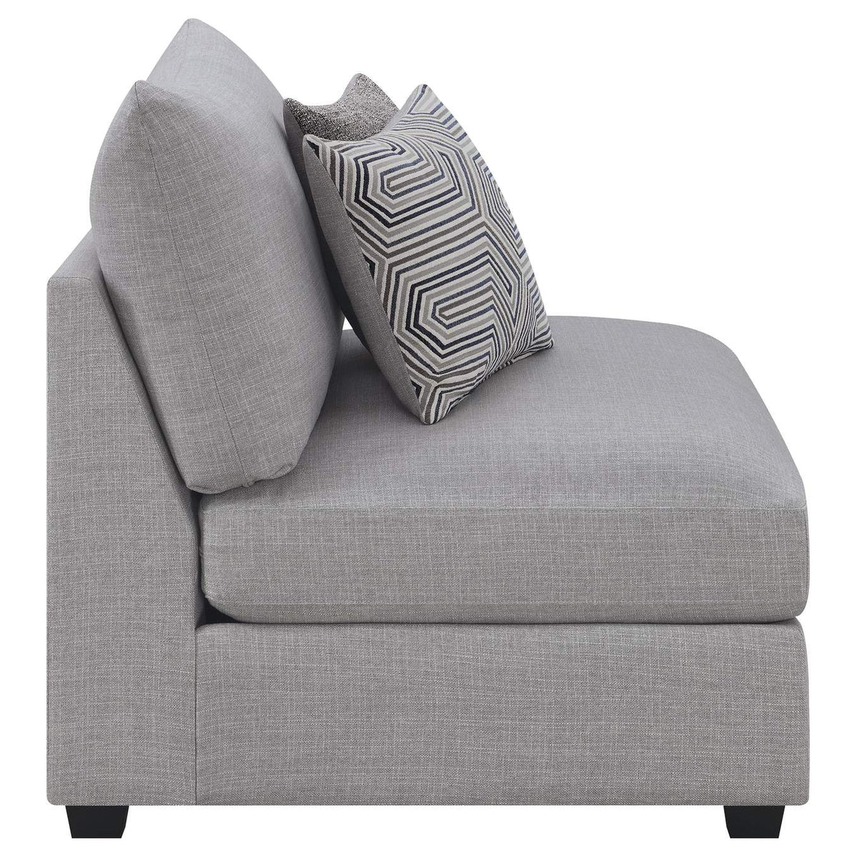551511 Cambria Upholstered Armless Chair Grey