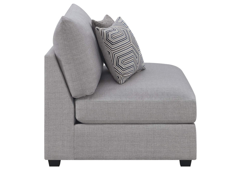 551511 Cambria Upholstered Armless Chair Grey