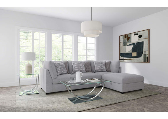 551511 Cambria Upholstered Armless Chair Grey