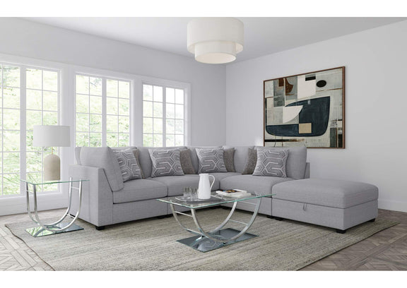 551511 Cambria Upholstered Armless Chair Grey