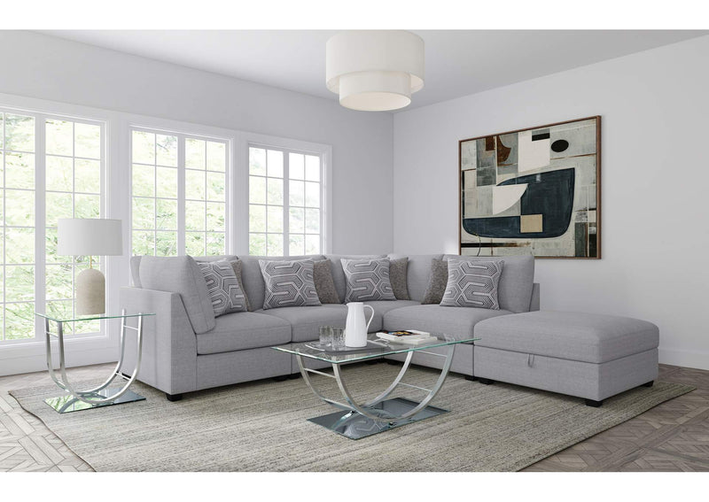 551511 Cambria Upholstered Armless Chair Grey