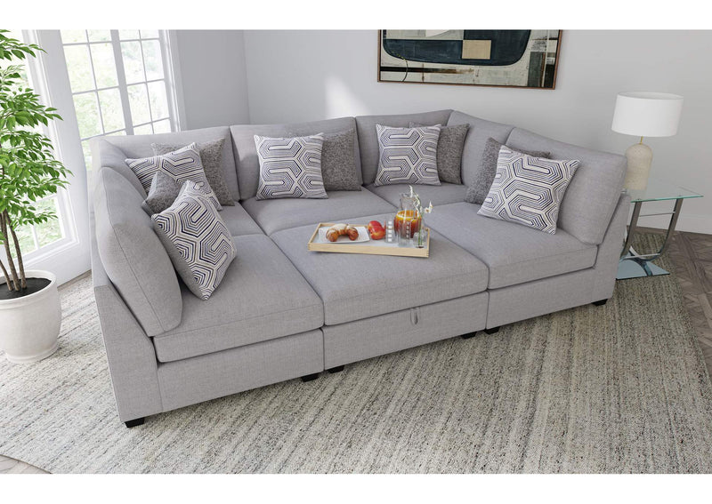 551511 Cambria Upholstered Armless Chair Grey