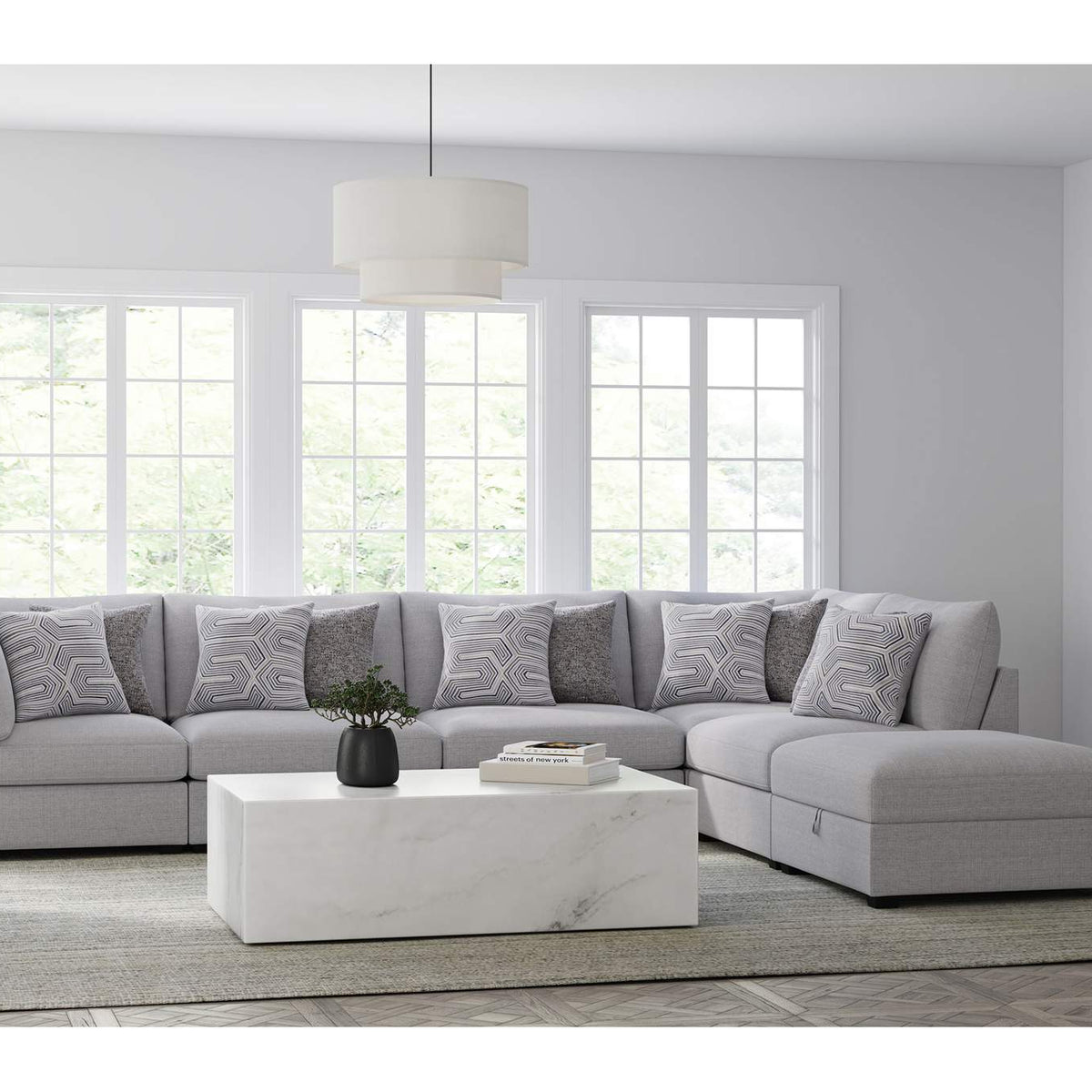 551511 Cambria Upholstered Armless Chair Grey