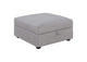 551513 Cambria Square Upholstered Storage Ottoman Grey