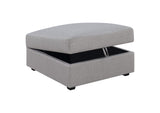 551513 Cambria Square Upholstered Storage Ottoman Grey