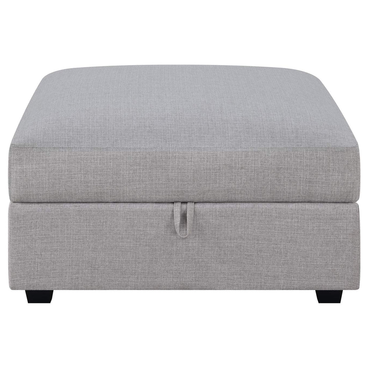 551513 Cambria Square Upholstered Storage Ottoman Grey
