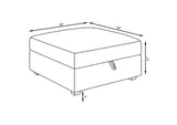 551513 Cambria Square Upholstered Storage Ottoman Grey