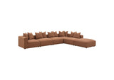 551591-SET Jennifer 6-piece Upholstered Modular Sectional Terracotta