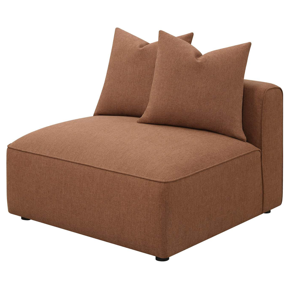 551591 Jennifer Upholstered Armless Chair Terracotta