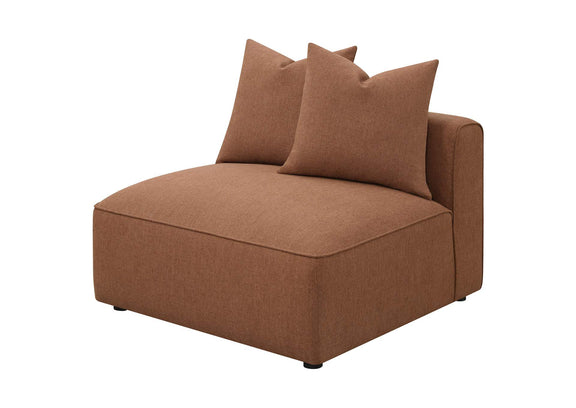 551591 Jennifer Upholstered Armless Chair Terracotta