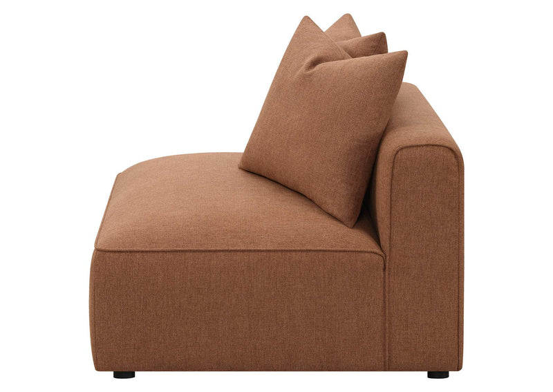 551591 Jennifer Upholstered Armless Chair Terracotta